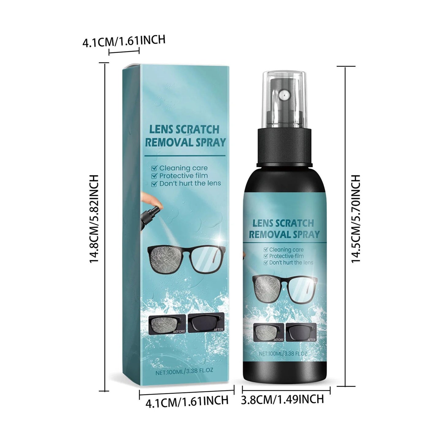 10pcs Anti-Fog Glasses Cloth + Cleaner Spray Kit