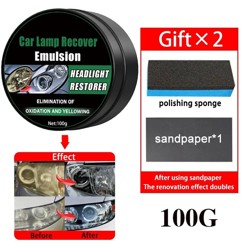 Car Headlight Restoration Cream Kit