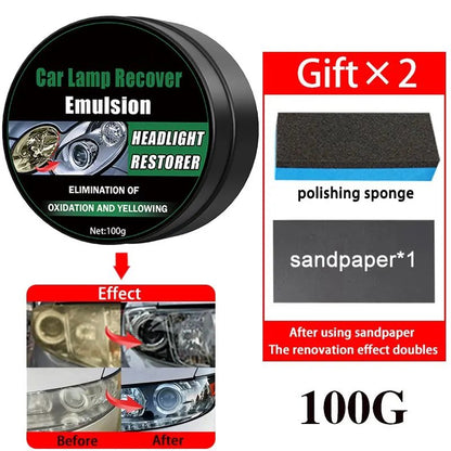 Car Headlight Restoration Cream Kit