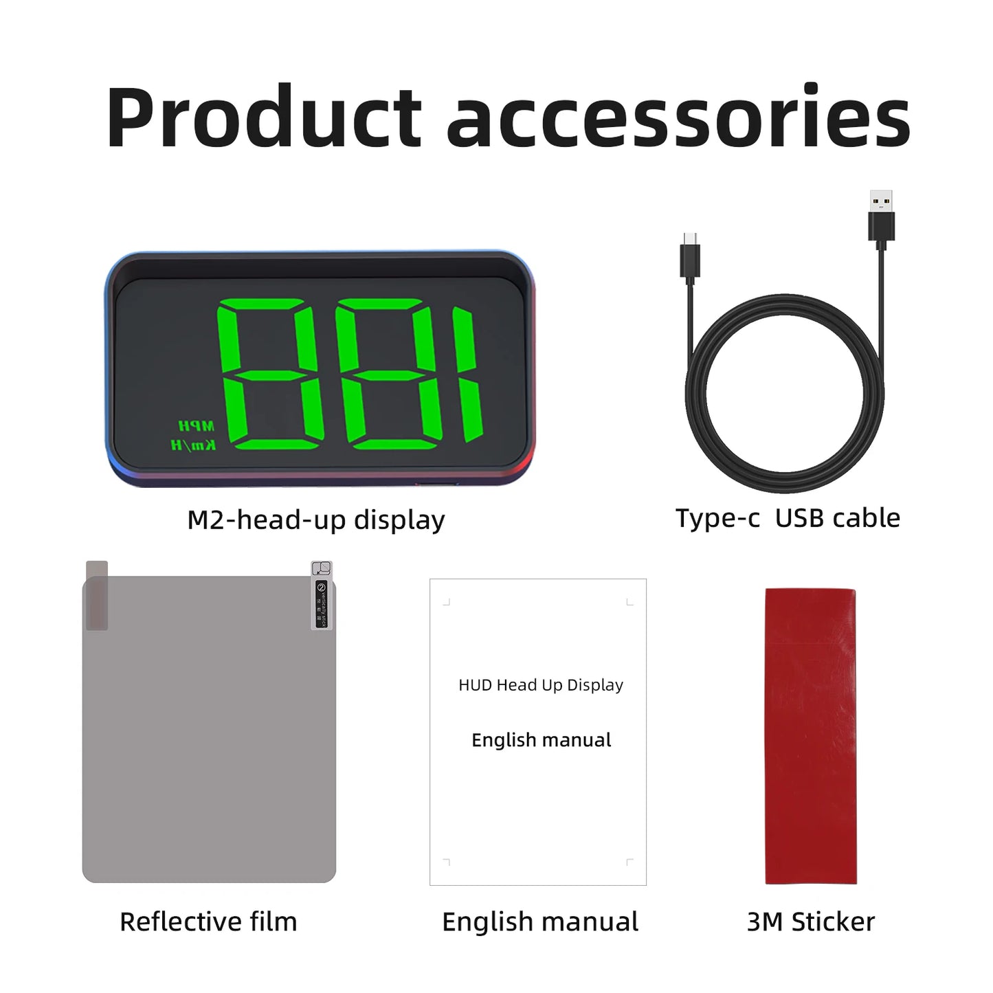 Car Windshield HUD Speed Display