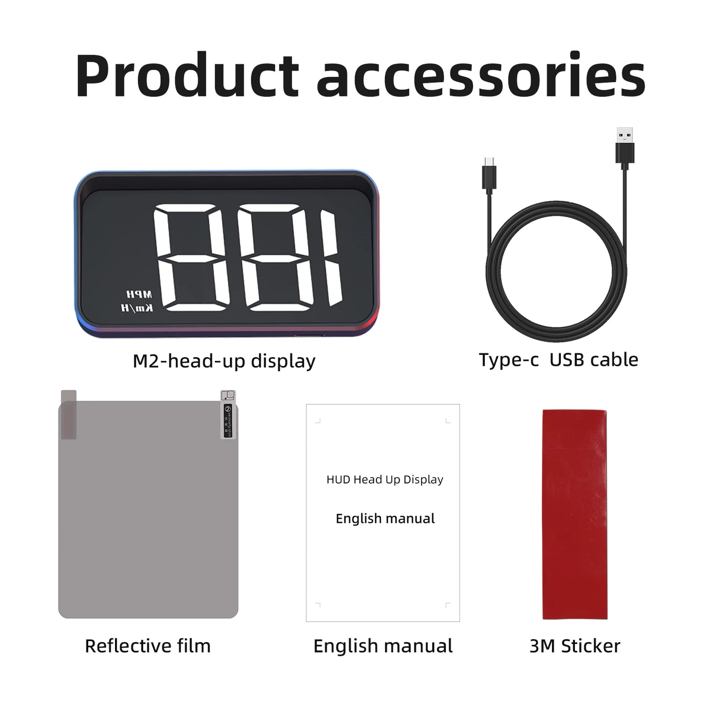 Car Windshield HUD Speed Display