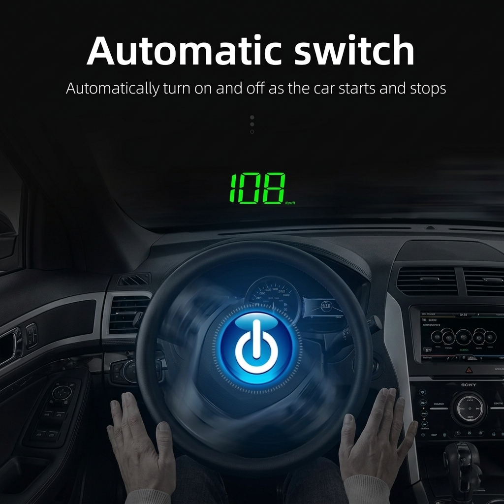 Car Windshield HUD Speed Display
