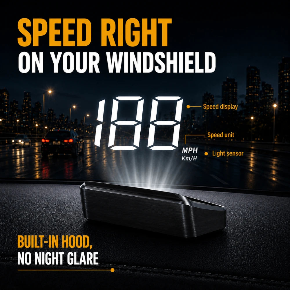 Car Windshield HUD Speed Display