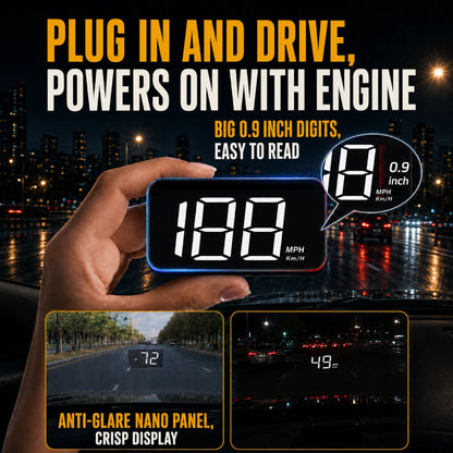 Car Windshield HUD Speed Display