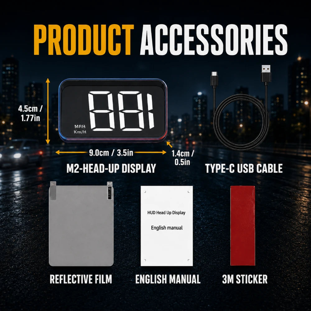 Car Windshield HUD Speed Display