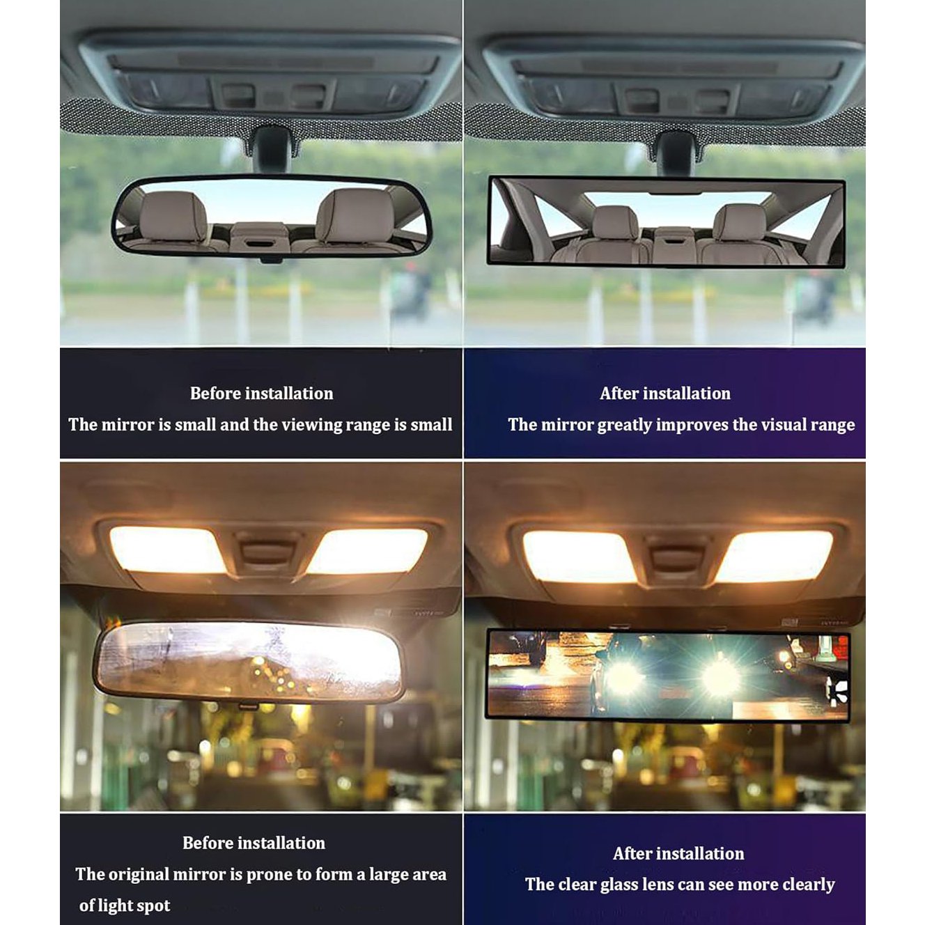 Clip-On Anti-Glare Rearview Mirror