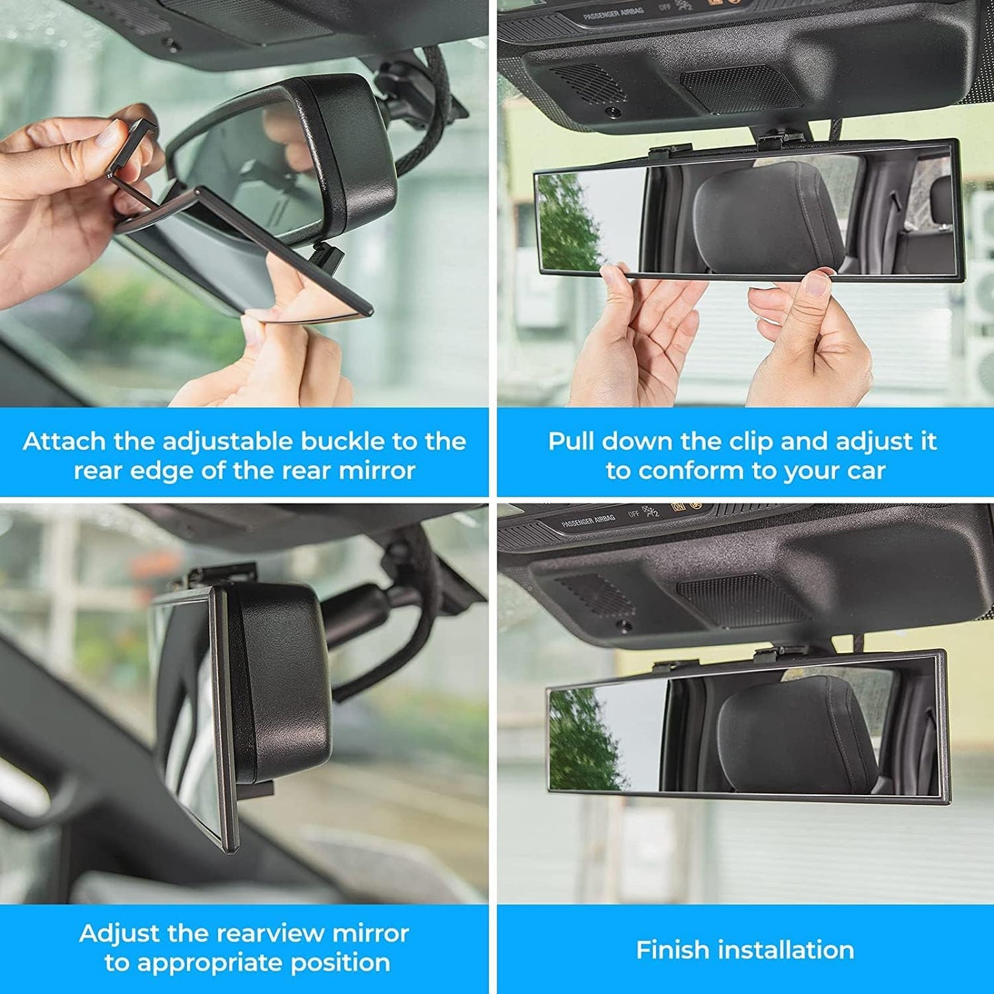 Clip-On Anti-Glare Rearview Mirror